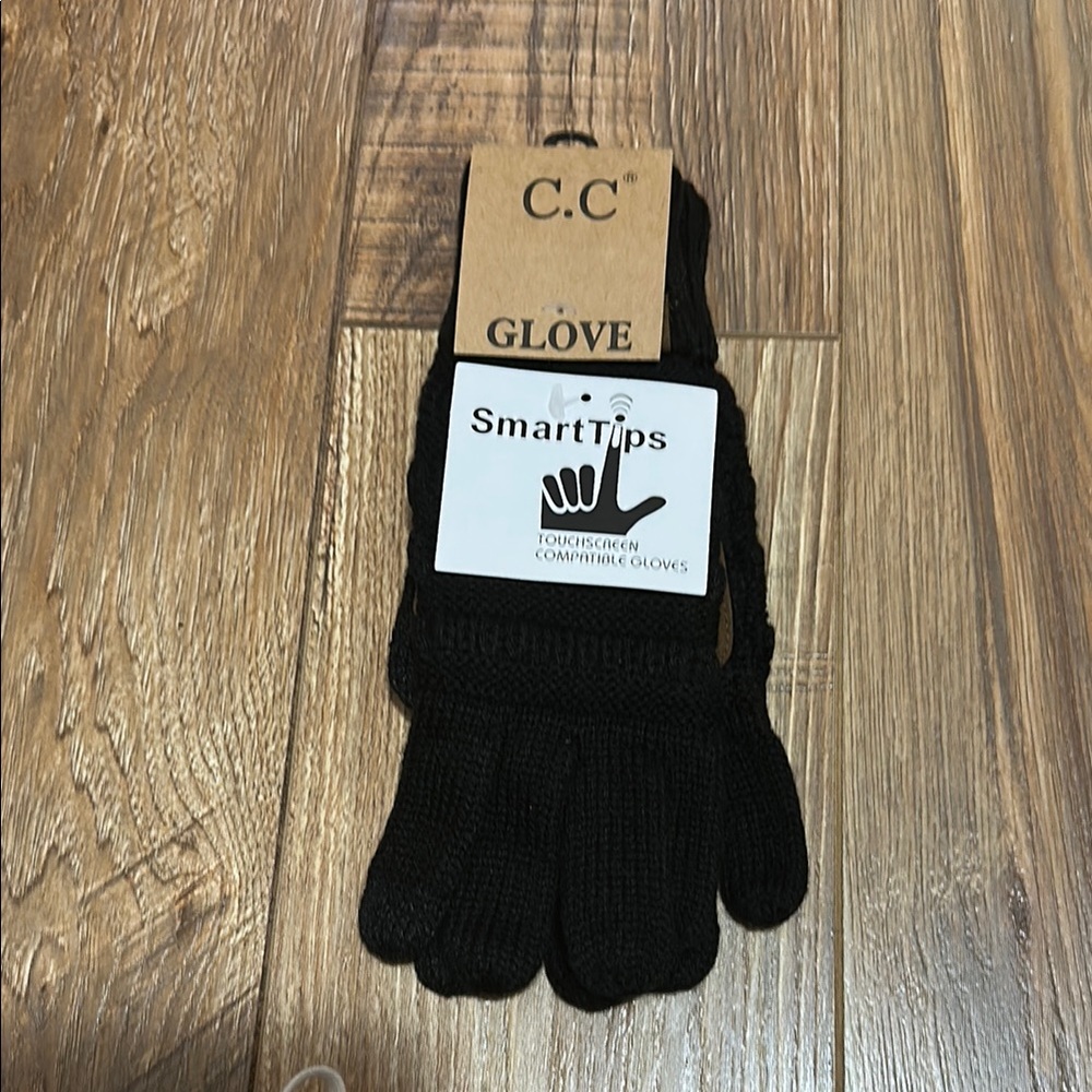 C.C Black Touchscreen Gloves